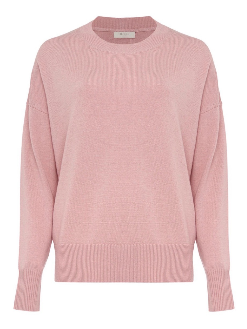Hobbs London Lydia Pink Wool Cashmere Blend Sweater Size S Button Back Detail